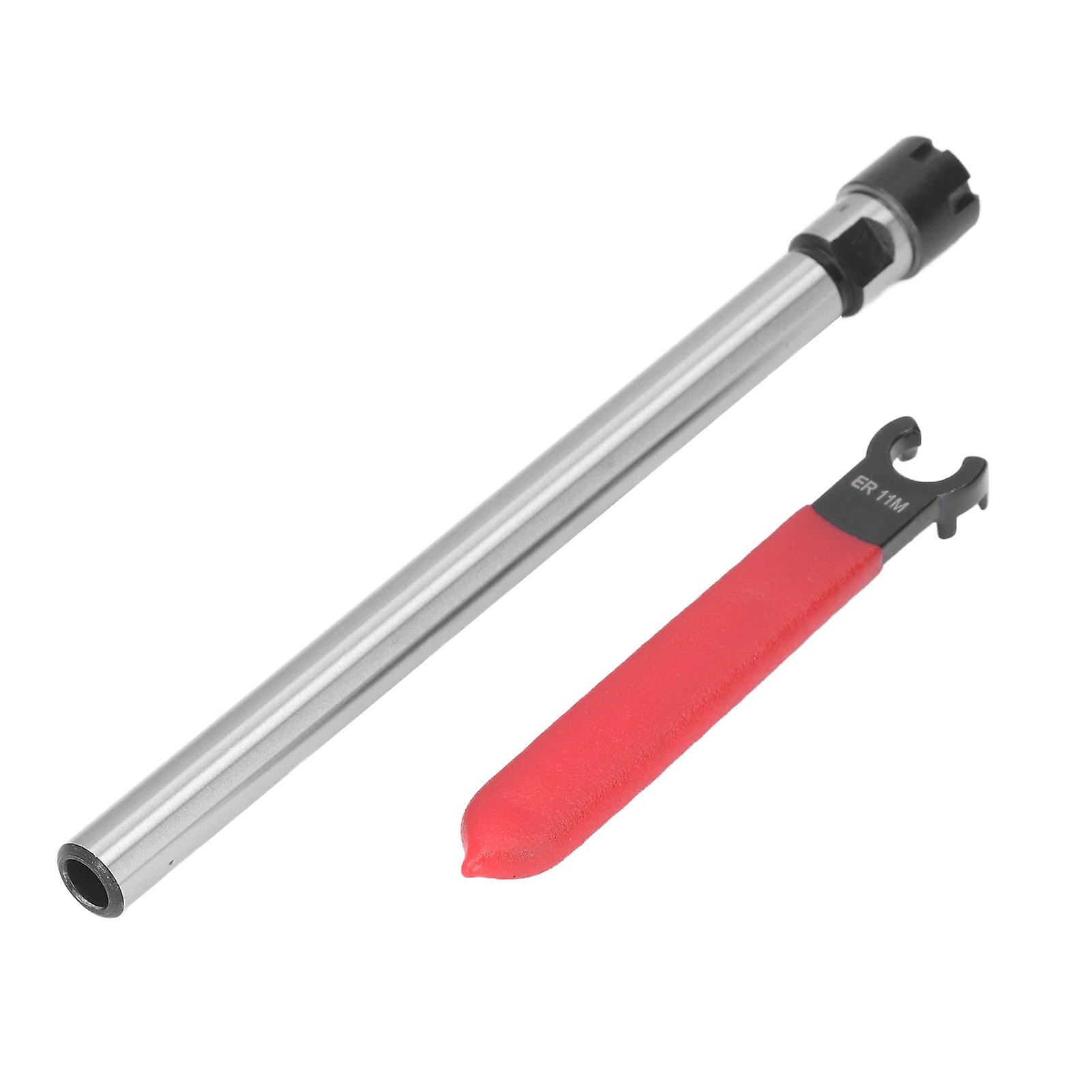Collet Chuck Holder Straight Long CNC Milling Extension Rod 1‑7mm Clamping with WrenchC12‑ER11M‑150L 150mm 