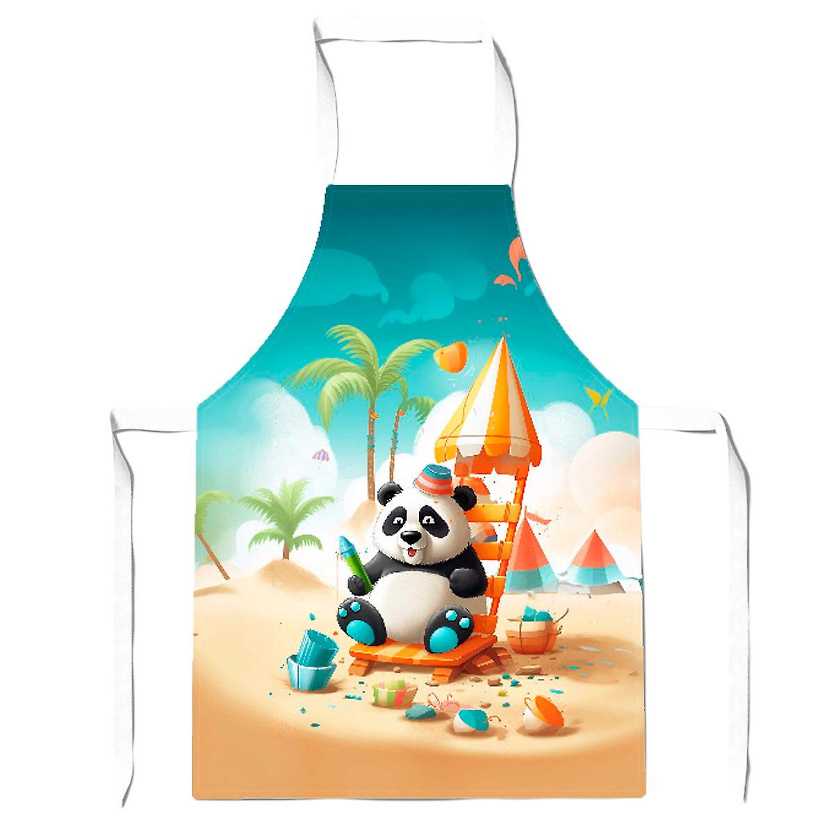 Panda On A Beach Holiday Apron