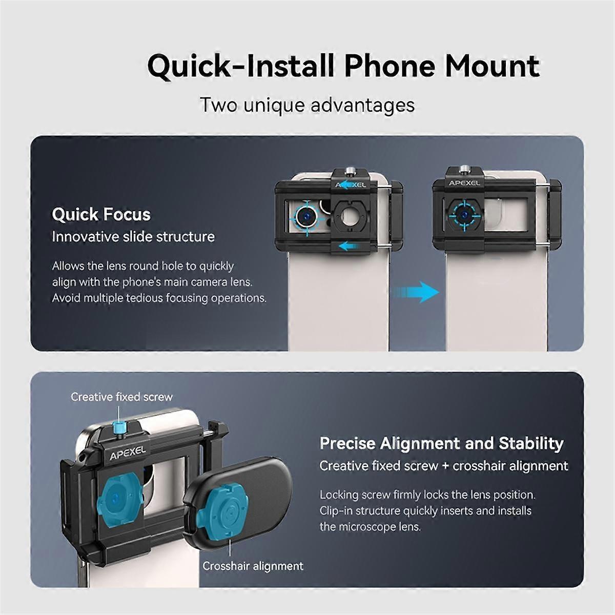 Cell Phone Universal Microscope with CPL-365 Violet Lamp Portable Identification HD Magnifying Microscope,A