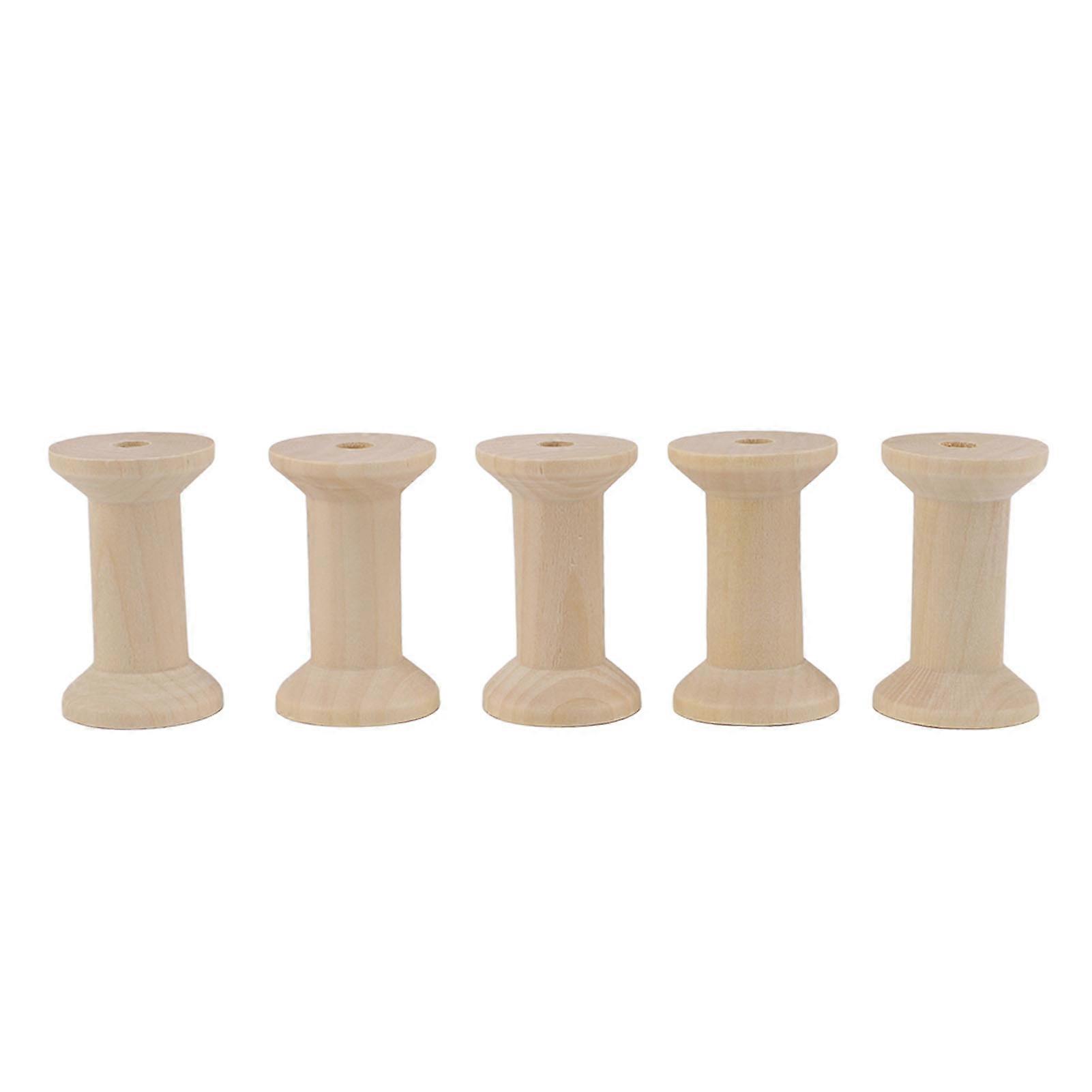 20 Pcs Empty Wooden Sewing Thread Spools for Crafts