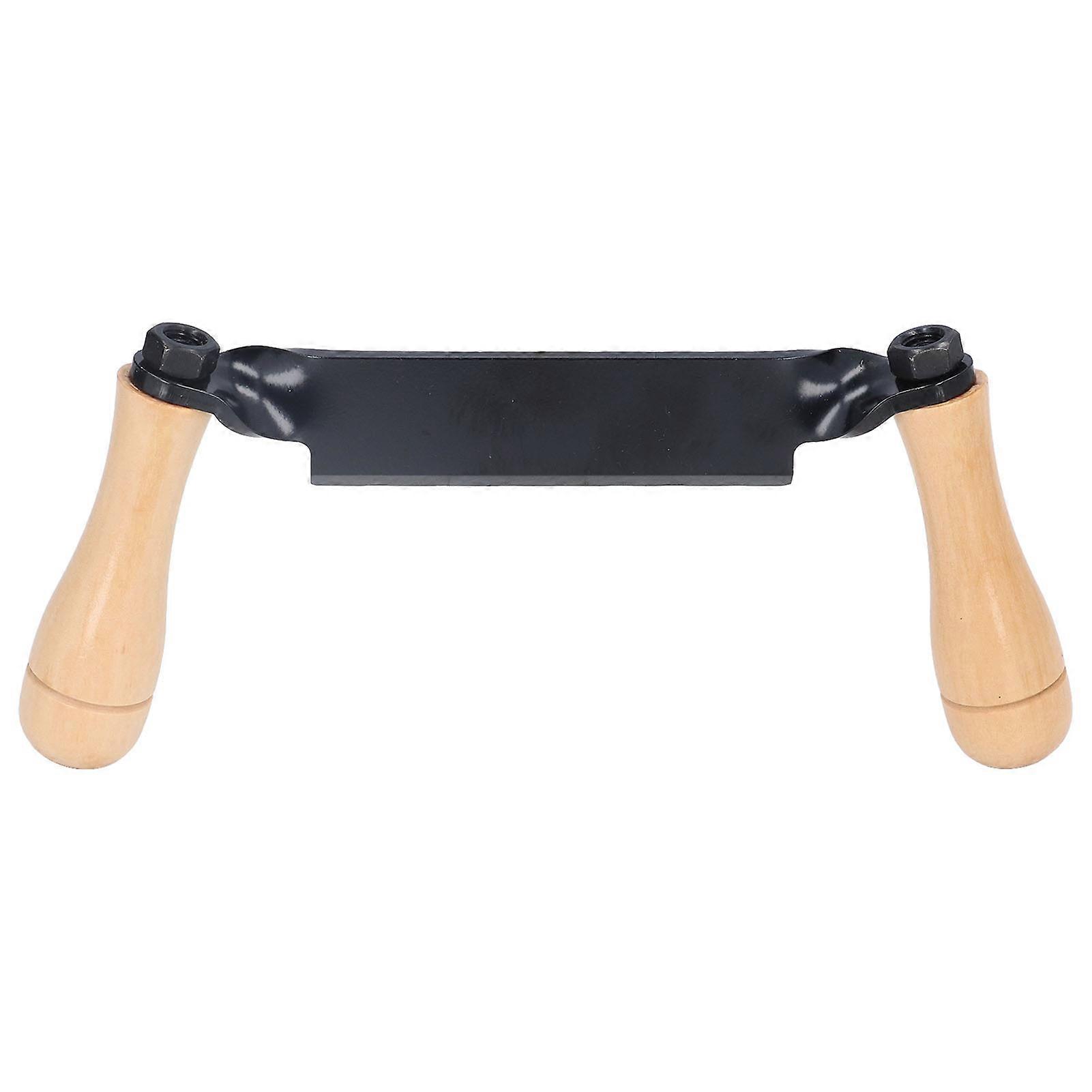 Straight Draw Knife Tungsten Steel Wooden Handle Straight Type Safe Durable Draw Shave Tool for Log Wood Fence Post 8in NO.0750
