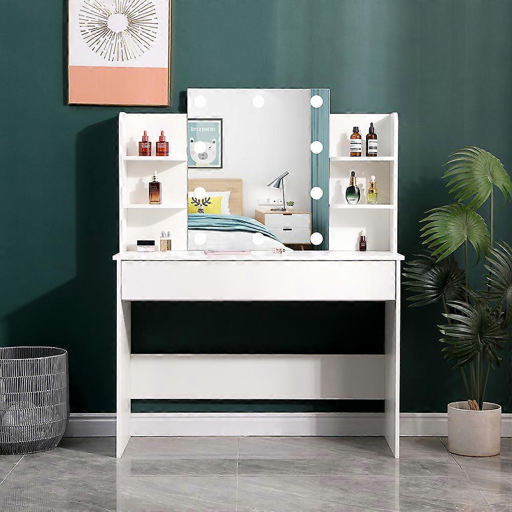 Modern Hollywood Vanity Desk with Lighted Mirror