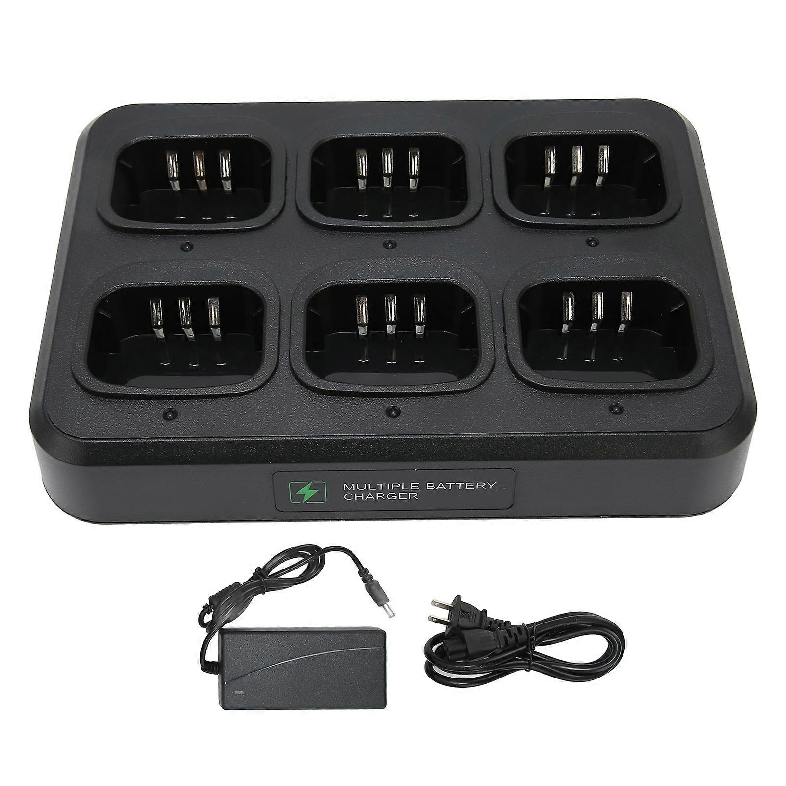 6-Wege-Walkie-Talkie-Ladestation Sicheres Schnellladen Multi-Unit 2-Wege-Funkladegerät für BF? UV5R AC100 - 240V US-Stecker