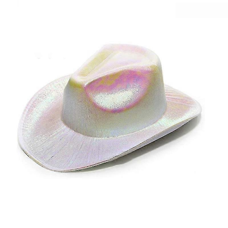 Sparkly Glitter Space Cowboy Hat White