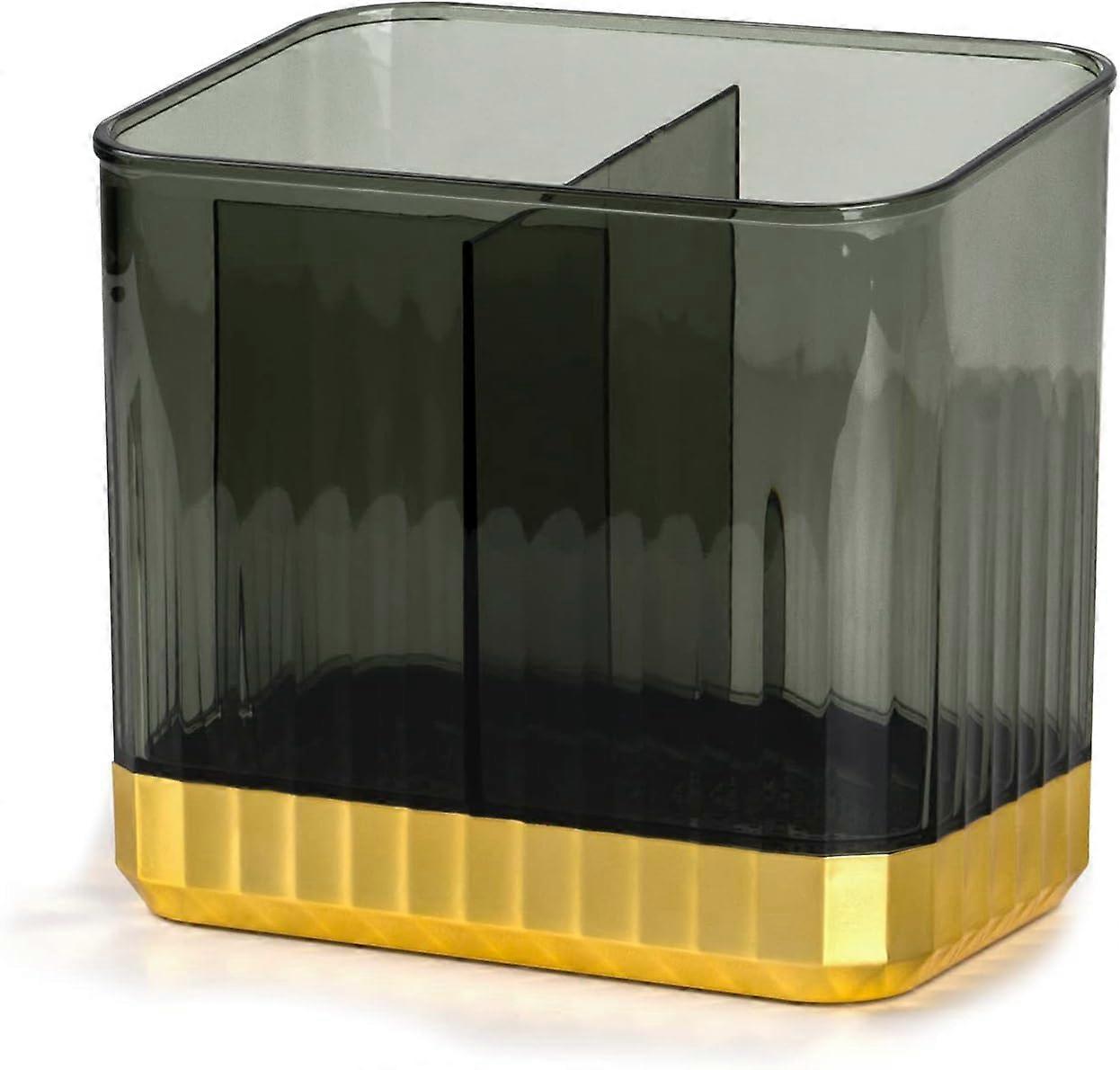 Utensil Holder with Drainer, Spoon Fork Chopsticks Cutlery Silverware Holder, Kitchen Sink Flatware Caddy Drying Rack Countertop Organizer