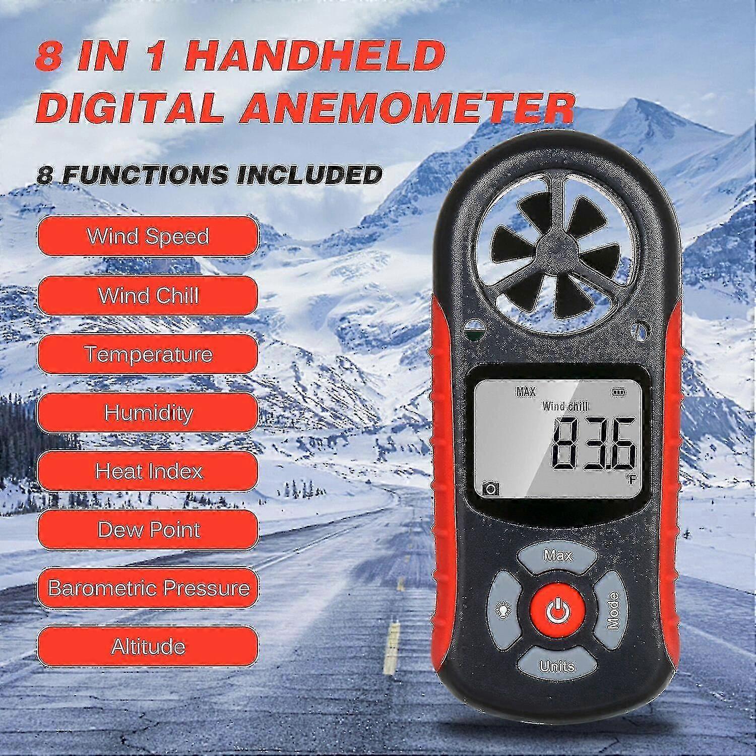 Digital Anemometer Wind Speed/wind Chill/temperature/humidity/heat Index/dew Point