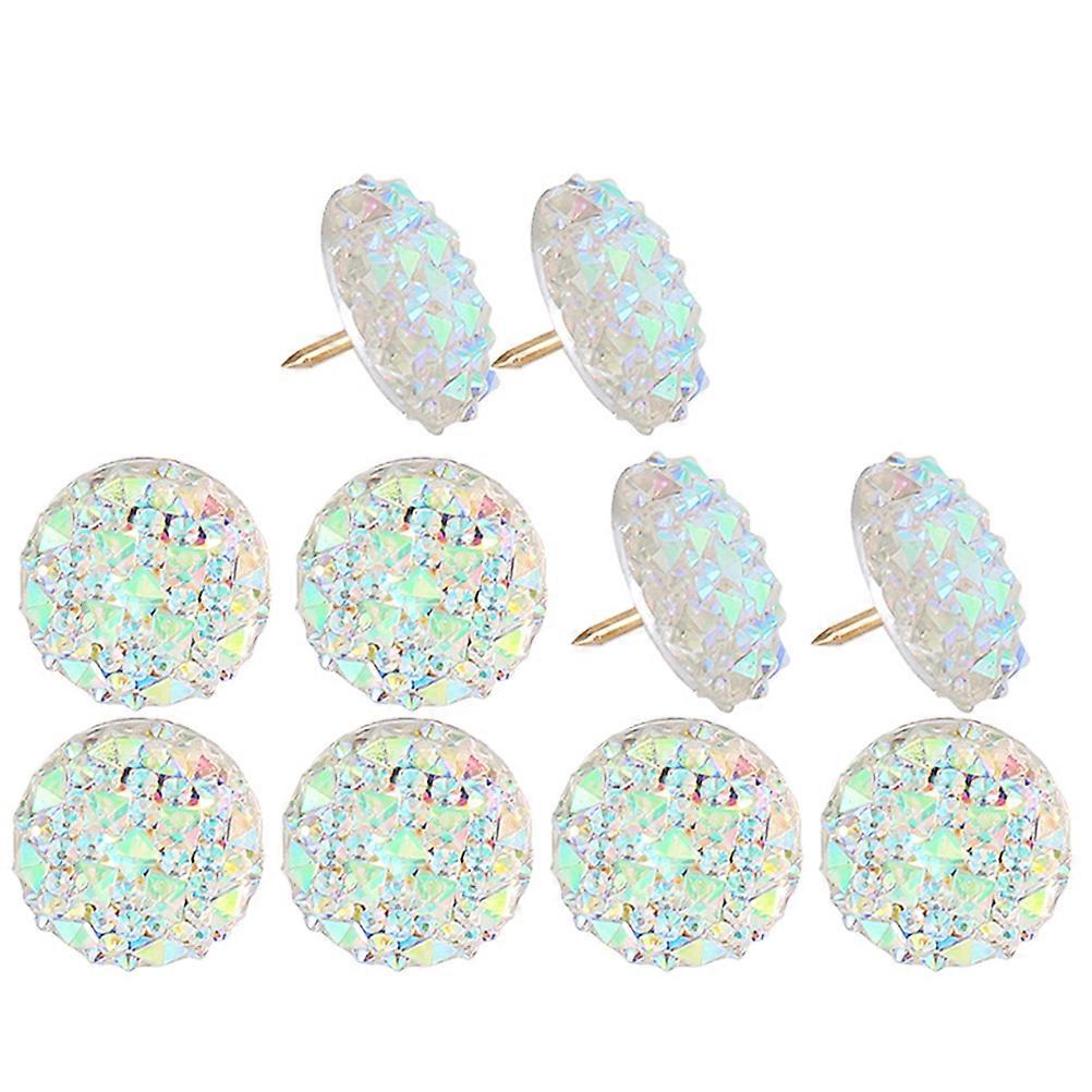 10Pcs Rhinestone Push Pin Replaceable Pushpins Delicate Thumbtacks Home Accessory