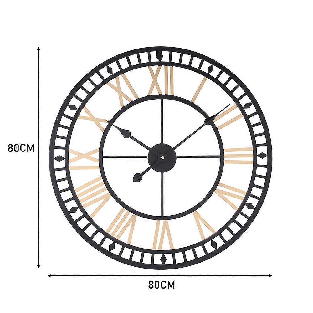 Roman Numerals Metal Wall Clock | Fruugo UK