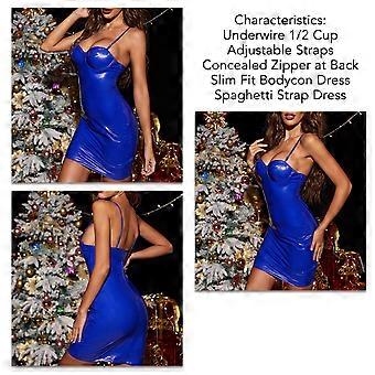 sachin and babi light blue dress Women Latex Mini Dress Sexy Faux Leather Slim Dress Spaghetti Straps  Backless Club Party Wear