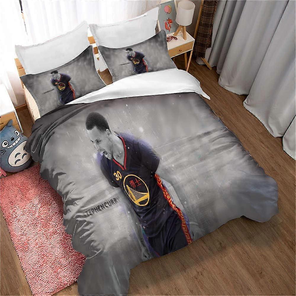 2/3 Pieces Basketball Stephen Curry Duvet Cover with Zipper Bedding Set Microfiber Polyester, 200 Thread Count)
