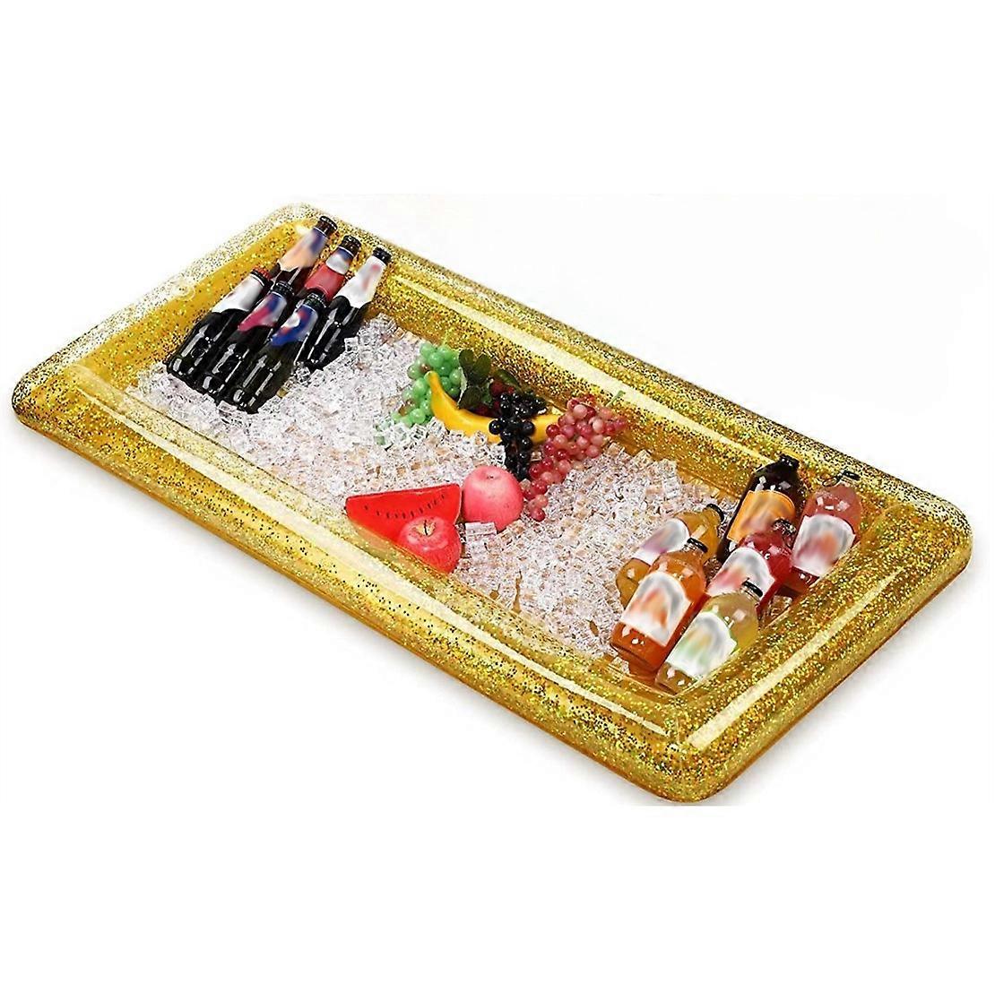 Inflatable Buffett Cooler Inflatable Food Cooler Buffet Inflatable Serving Bar Tray Inflatable Cooler (Gold)