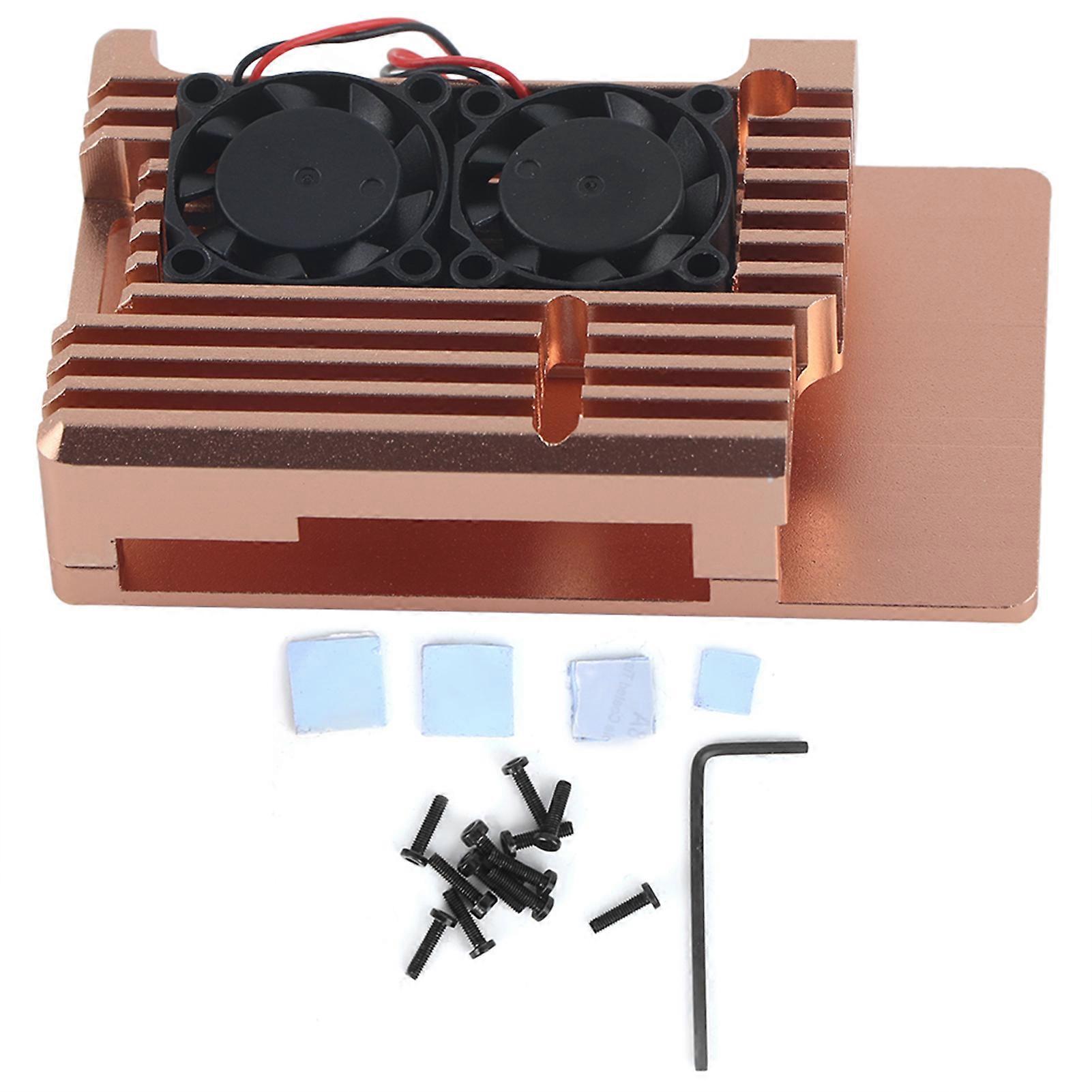 Schutzgehäusebox für Raspberry Pi 3 Modell 2b/3b Wärmeableitungsgehäuse Zubehör mit Dual-Lüfter YEMAA