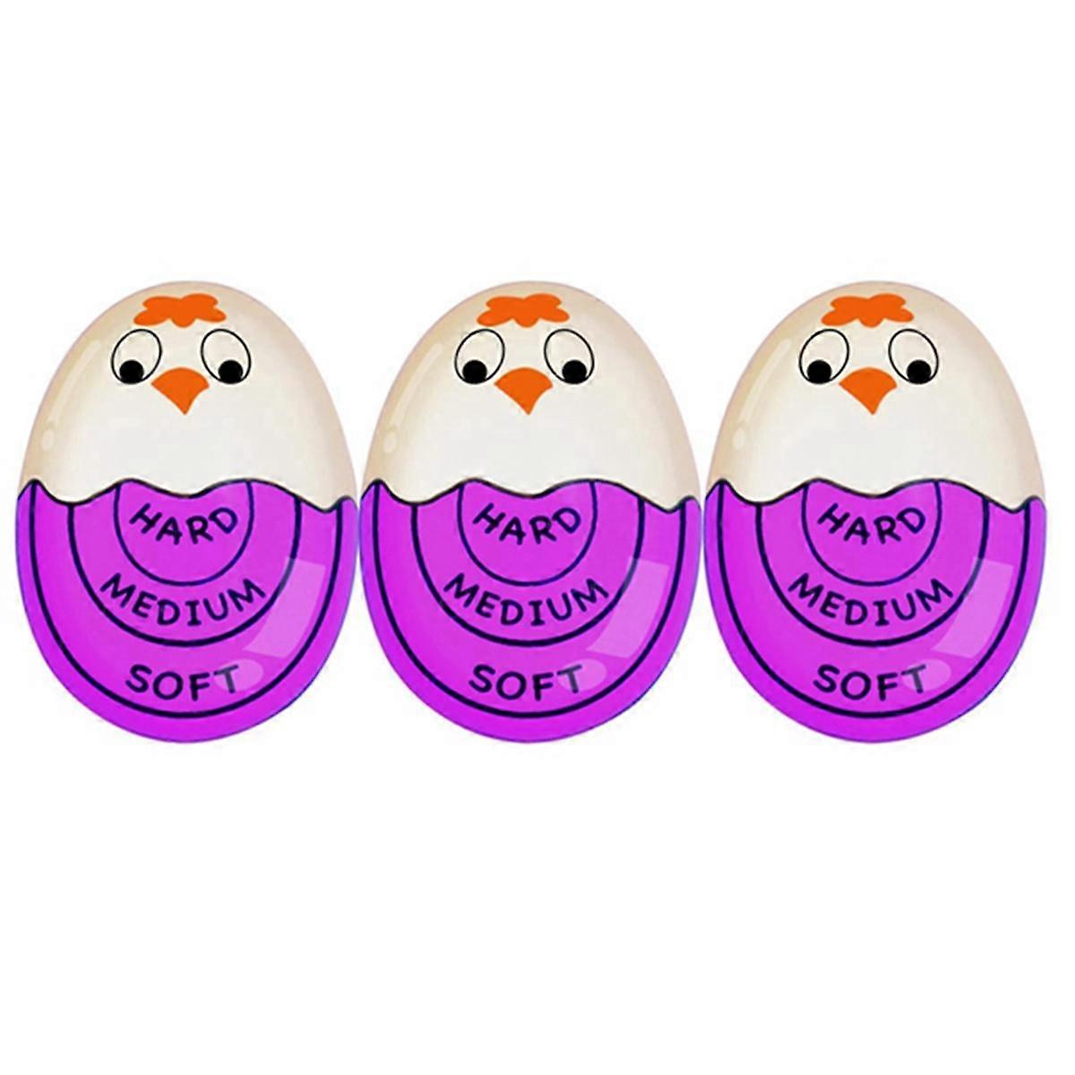 Egg Timer for Boiling Eggs Soft Hard Boiled Egg Timer Pro That Changes Color When Done & Safe (Purple-3 Packs)