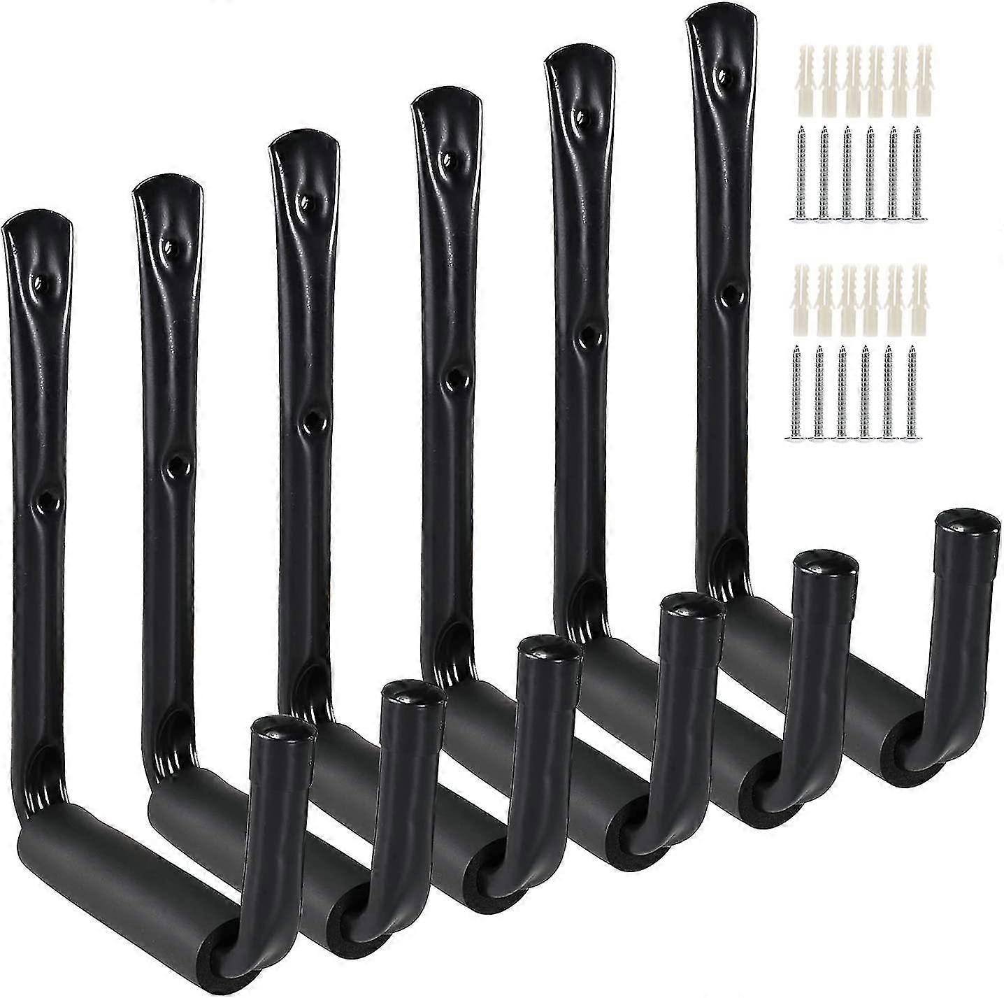 Garage Hooks, Wall Mounted Bike Hook With Jumbo Arm,6pcs