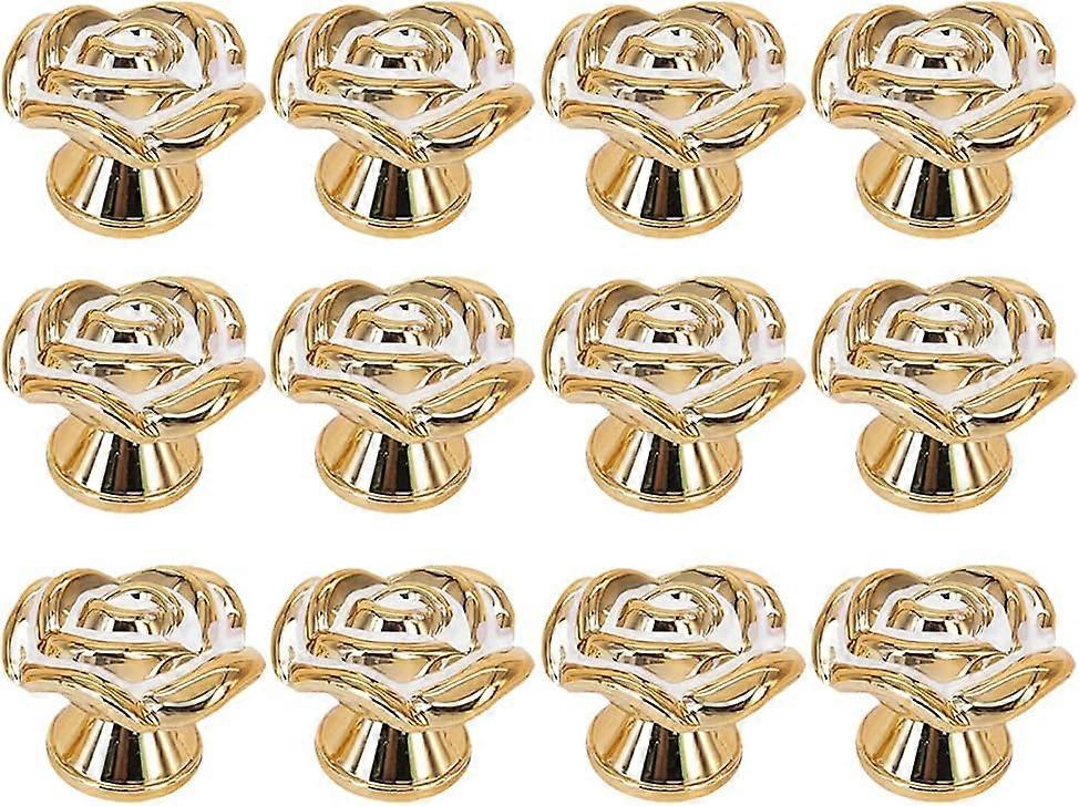 15pcs Rose Shaped Plastic Cupboard Cabinet Drawer Door Knobs Pull Handles