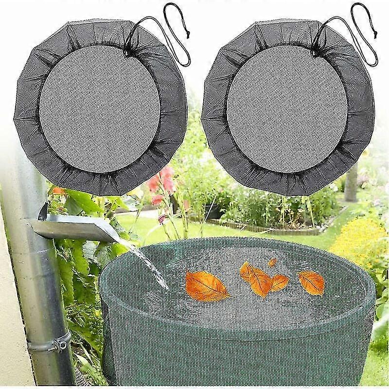 2 Pcs Rain Barrel Net, 60 Cm Rain Barrel Cover With Drawstring, Adjustable Protective Net, Protection Against Leaves, Mosquitoes