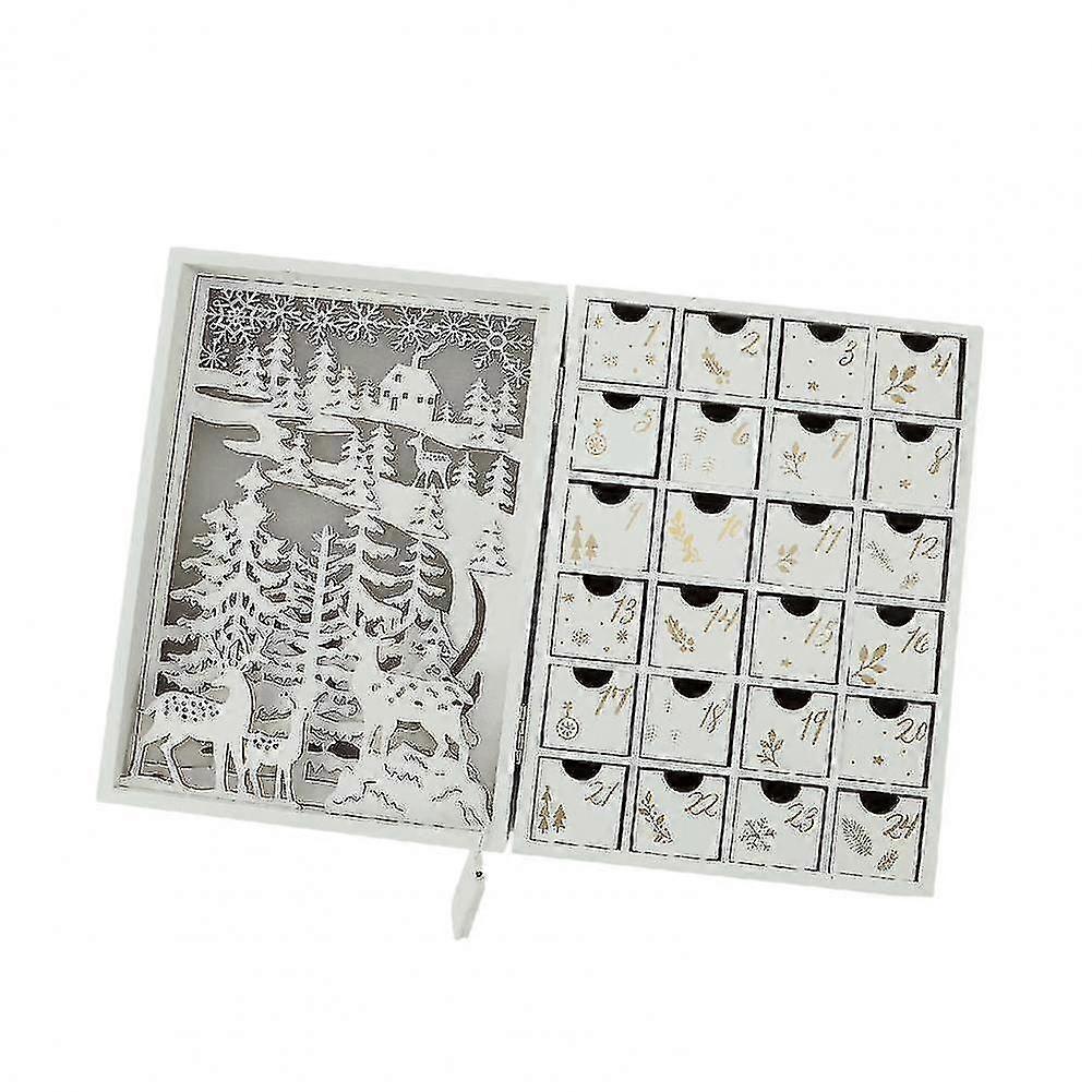 Christmas Advent Calendar Ornament With Led Light Clear Printing 24 Day Countdown Drawer Calendar Cabinet Party Favor