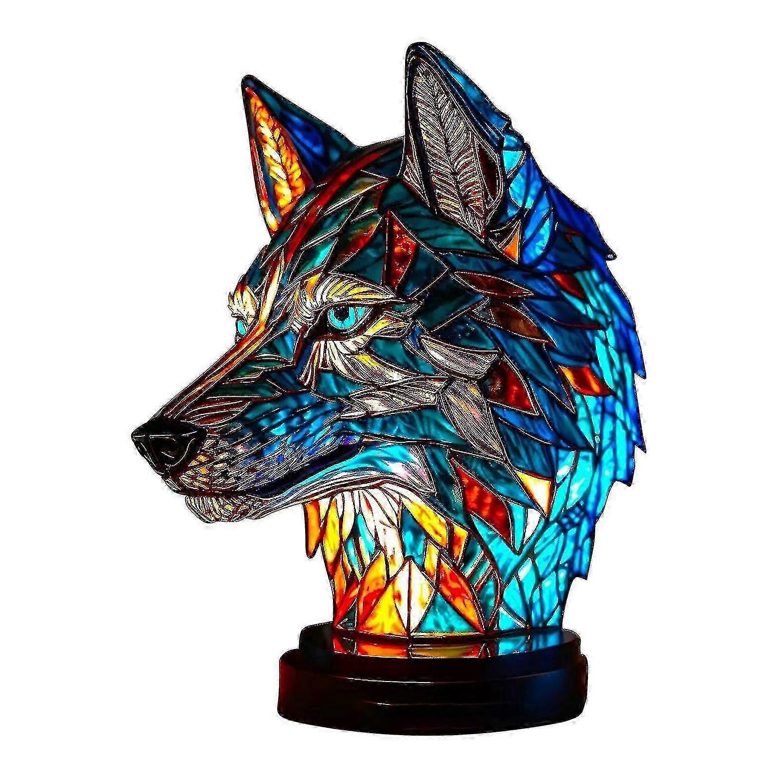 בעלי חיים מנורת שולחן מוכתמת שרף מוכתם אור לילה רטרו מנורות שולחן מתנה לחג המולד