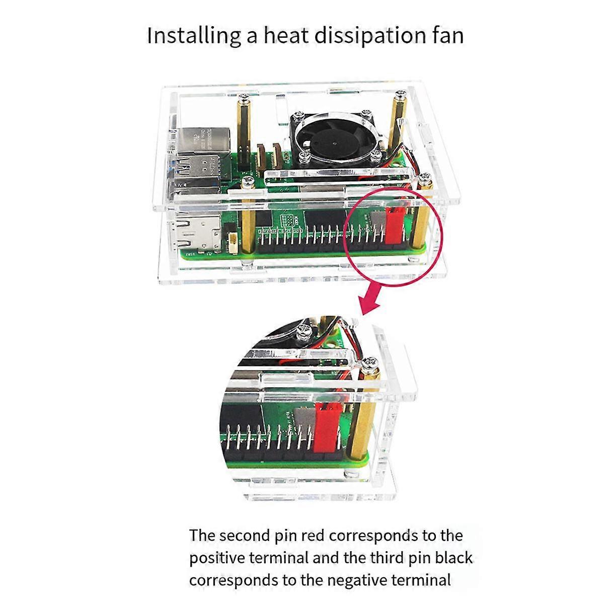 Voor 5 Acryl Case+Koellichaam met Koelventilator Transparante Shell Beschermhoes voor Pi 5