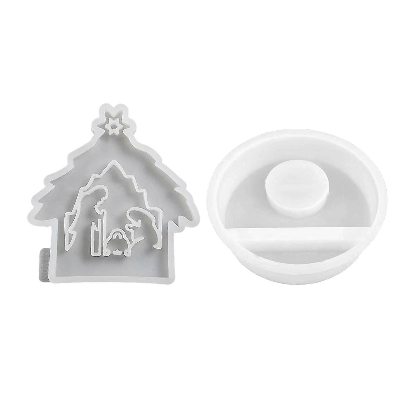 Silicone Nativity Mold for Creative DIY Candle Crafts 3D Plaster Cold Christmas Table Decorations Renaissance Collection Casting Molds