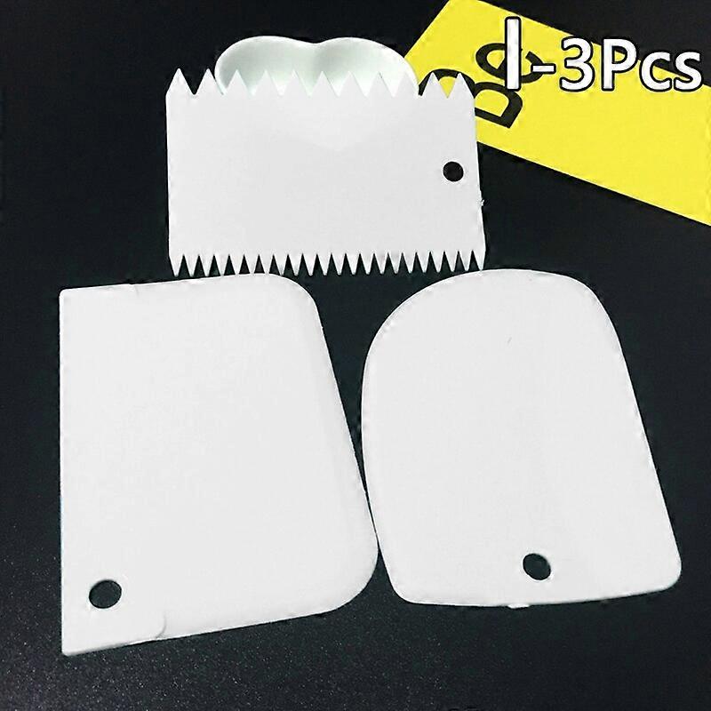 3PCSLot Solid Color Cream Scraper Irregular Teeth Edge DIY Scraper Cake Decorating Fondant Pastry Cutters Baking Spatulas Tools