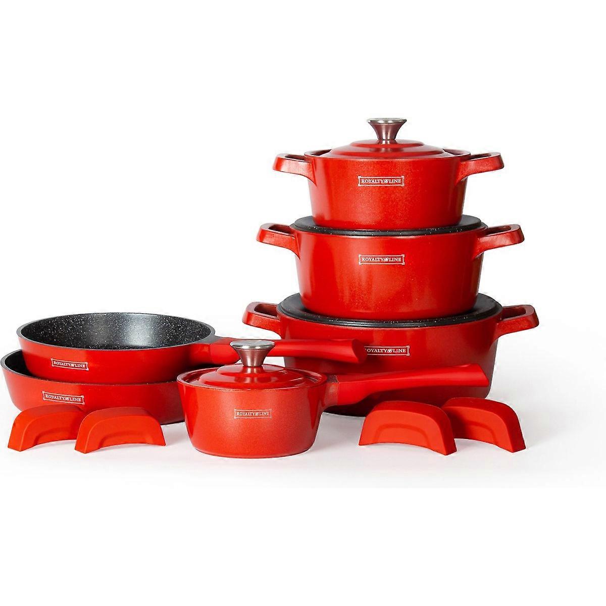 14-Piece Induction Pan Set - Red