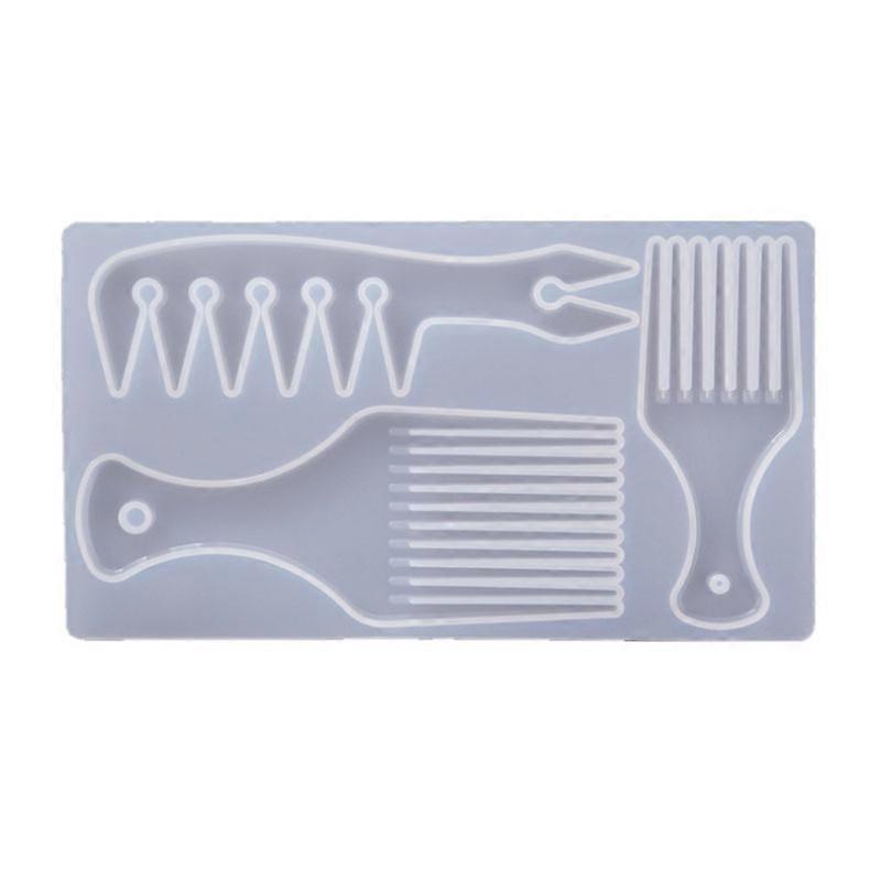Comb Casting Mold 3 Cells Soft Silicone Mould with Different Sizes & Shapes Hair Accessories Epoxy