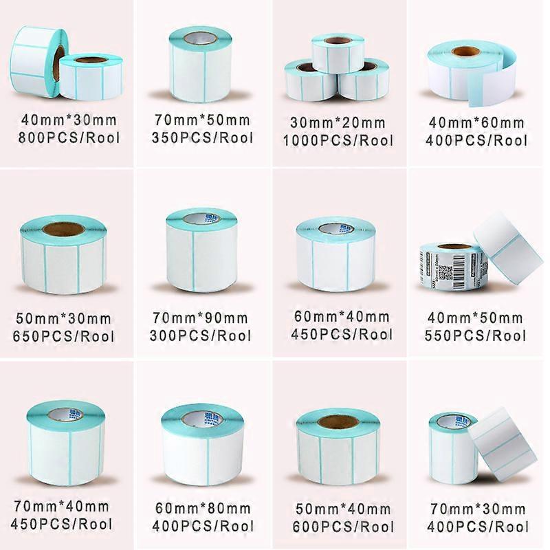 Thermal adhesive Barcode label paper 50mm width different height Heat-variable Clothes Label Paper sticker bar code paper