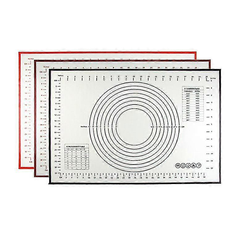 Silicone Baking Mat Non Stick Dough Mat With Measurement 1pcs 50*60cm Black