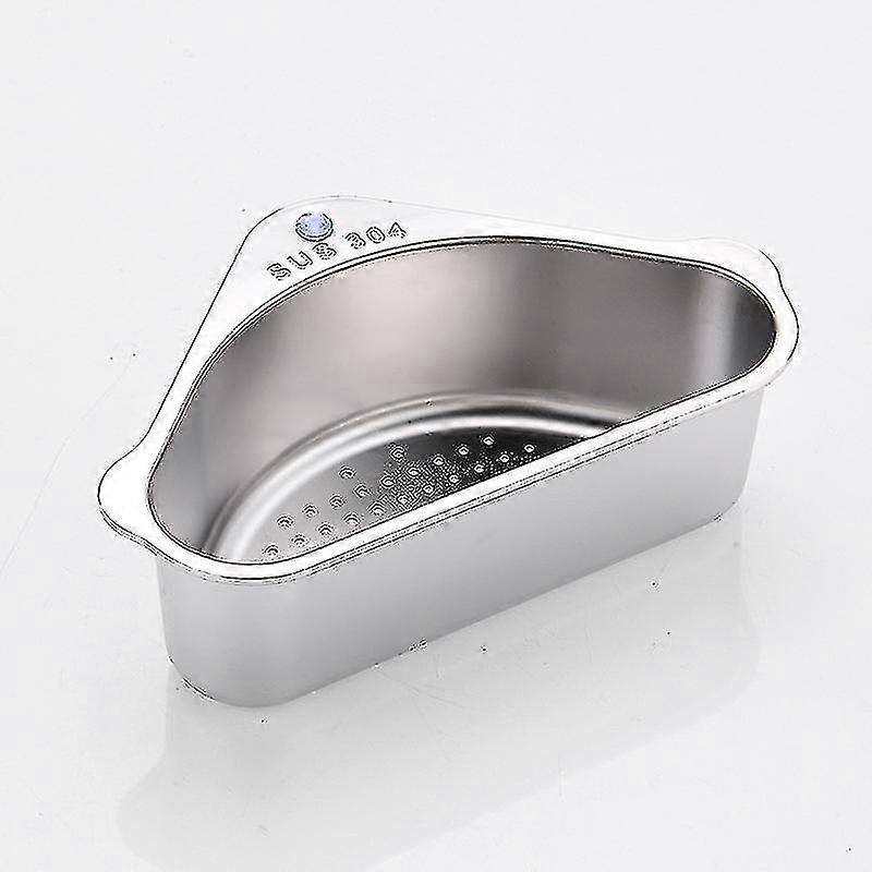 Kitchen Triangular Sink Strainer Drain Fruit Vegetable Drainer Sponge Rack Storage Tool Basket Suction Cup Sink Filter Shelf