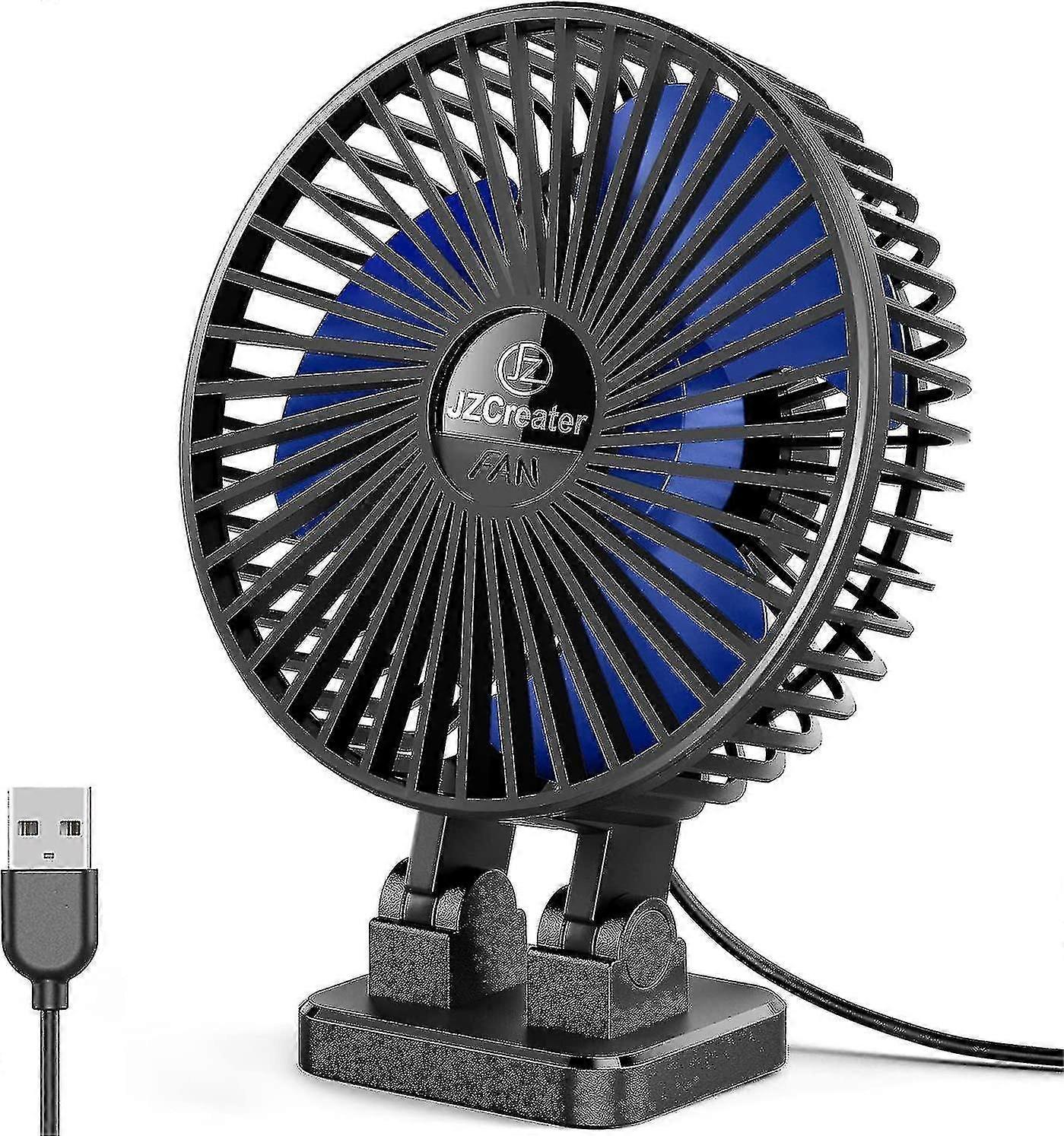 Usb Desk Fan, 3 Speeds Desktop Table Cooling Fan In Single Button