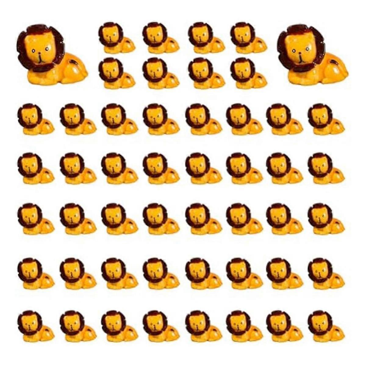 50PCSミニジャングルアニマルフィギュアレジンライオンワイルドアニマルミニチュアフィギュアガーデンモスランド用