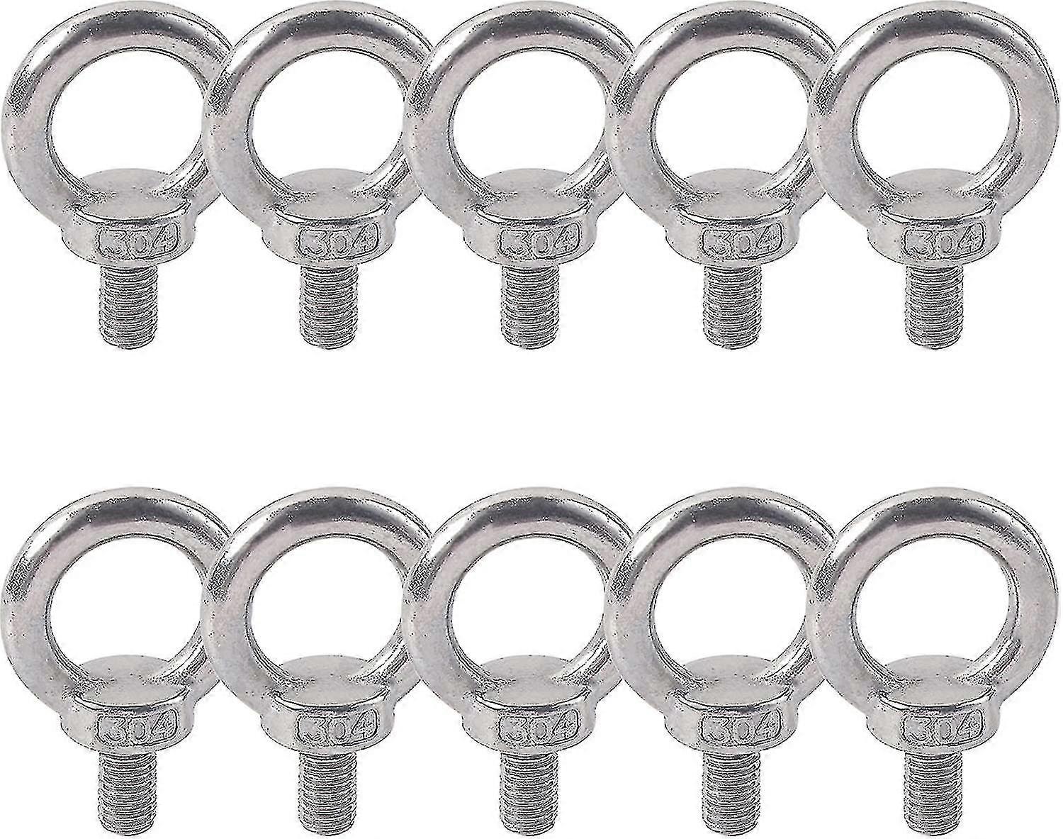 Øjebolt 304 rustfrit stål hangevind 10stk