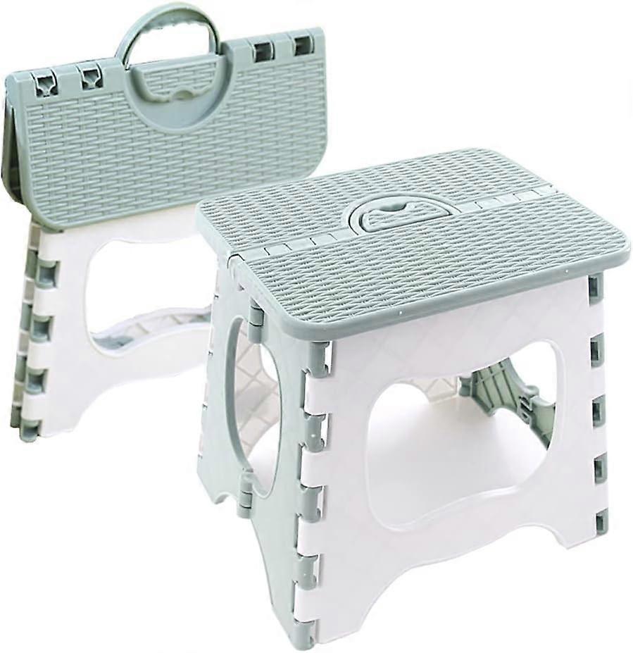 Folding Step Stool Compact Plastic Foldable Step Stool Holds Up to 300 lbs,12 inches,30cm,Non-Slip(Green) 1PCS