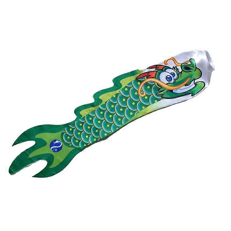 Windsock Foldable Dragon Pattern Fabric Outdoor Rich Color Dragon Wind Flag for Porch KAESI