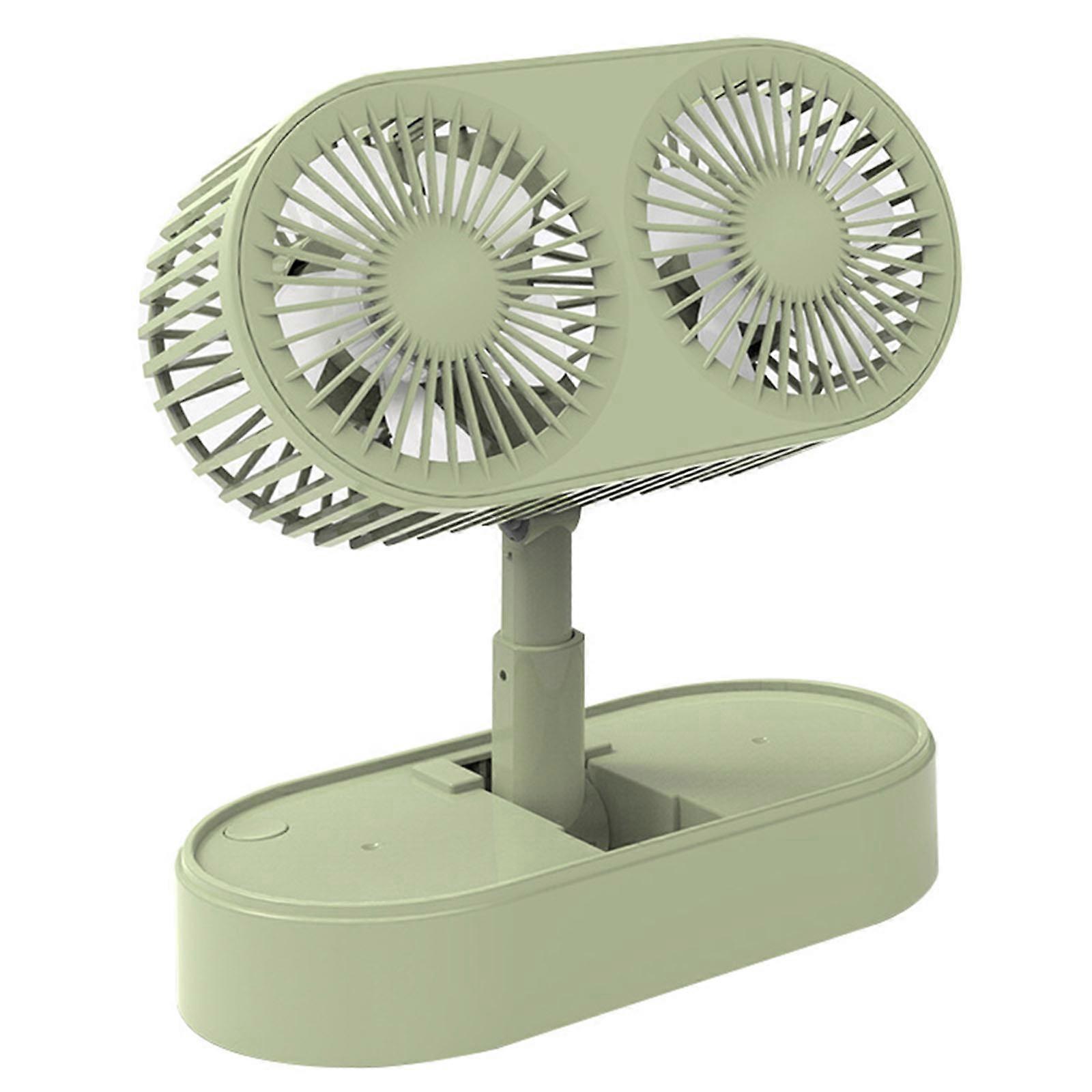 Dual Motor Adjustable Angle USB Mini Table Fan Desk Fan with Strong Wind