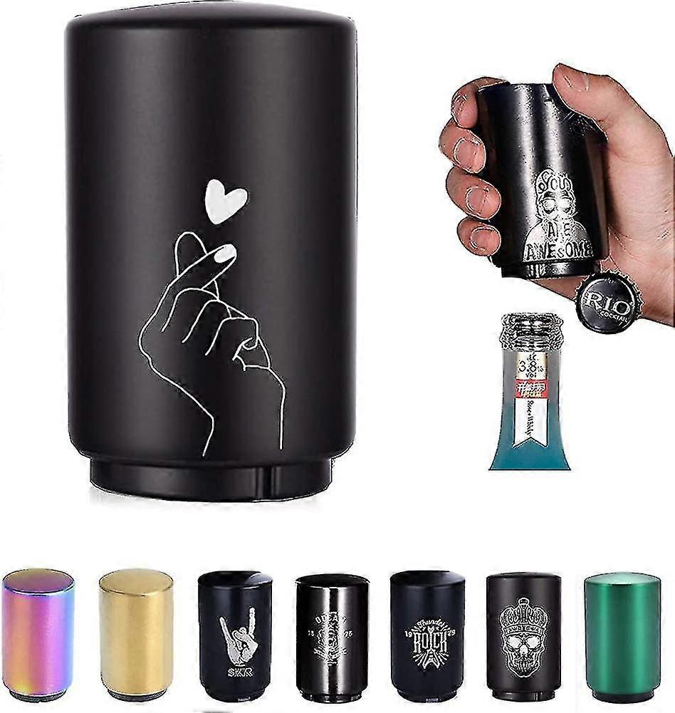 Stainless Beer Bottle Cap Opener.push Down Automatic Magnetic Beer Opener.beer
