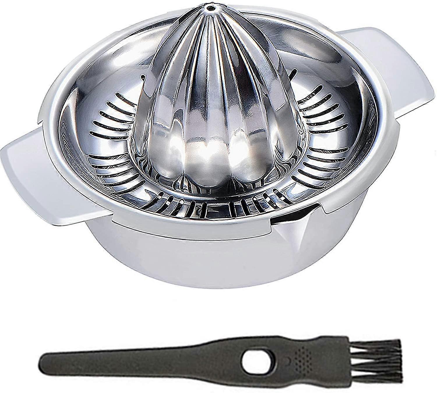 304 Stainless Steel Manual Citrus Juicer With 350ml Container, Heavy Duty Lemon Squeezer Orange Grapefruit Squeezer Juice Extractor, Dishwasher Safe