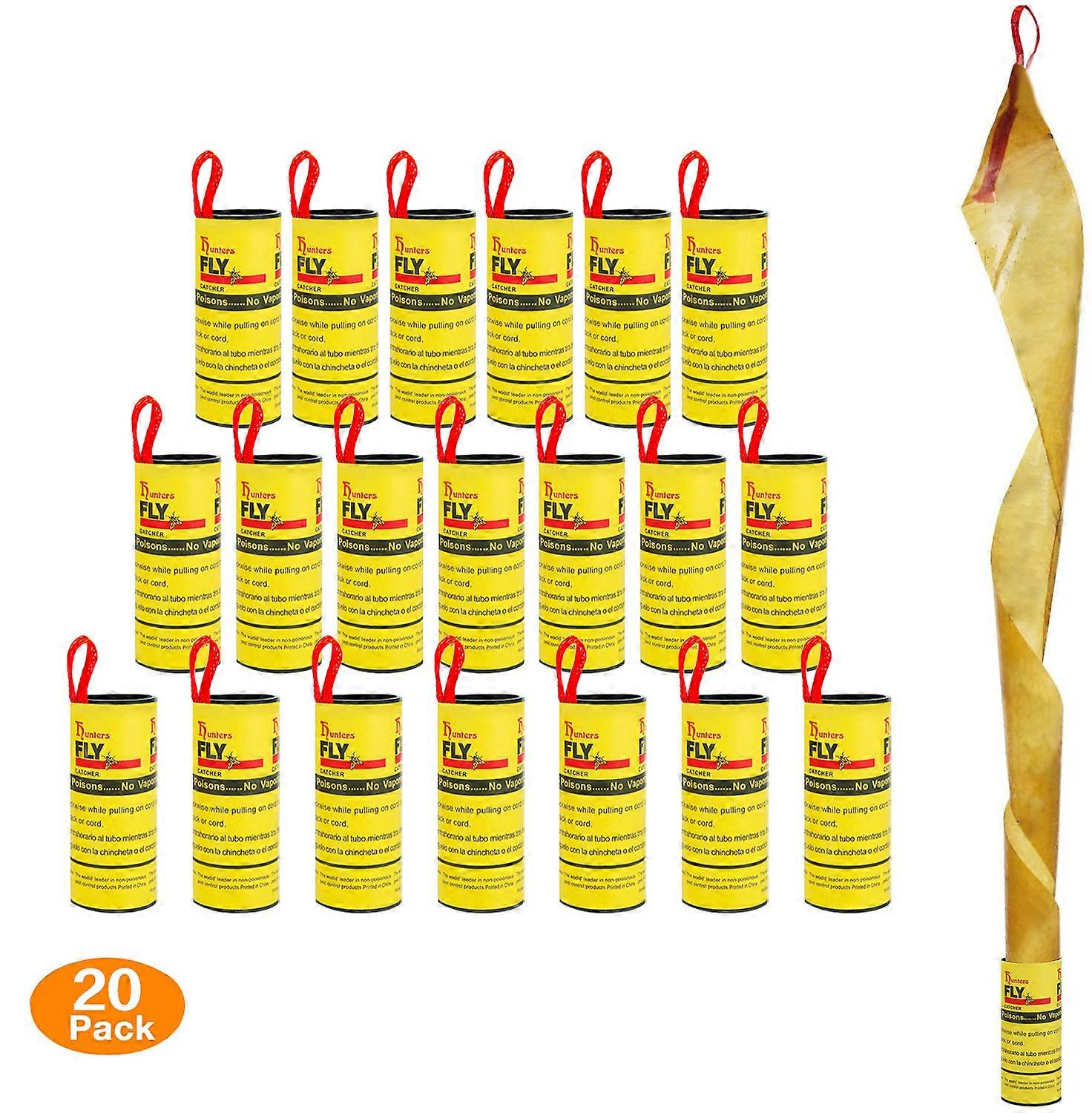 20pcsIndoor Fly Killer Paper, Sticky Fly Adhesive Roll