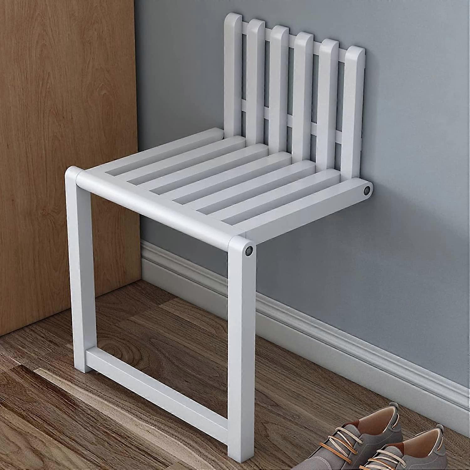 Wall-mounted folding chair 35cm changing stool white