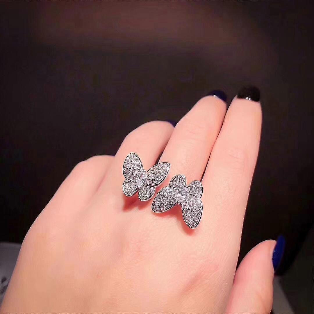 Twin Butterfly Fairy Ring with Adjustable Opening