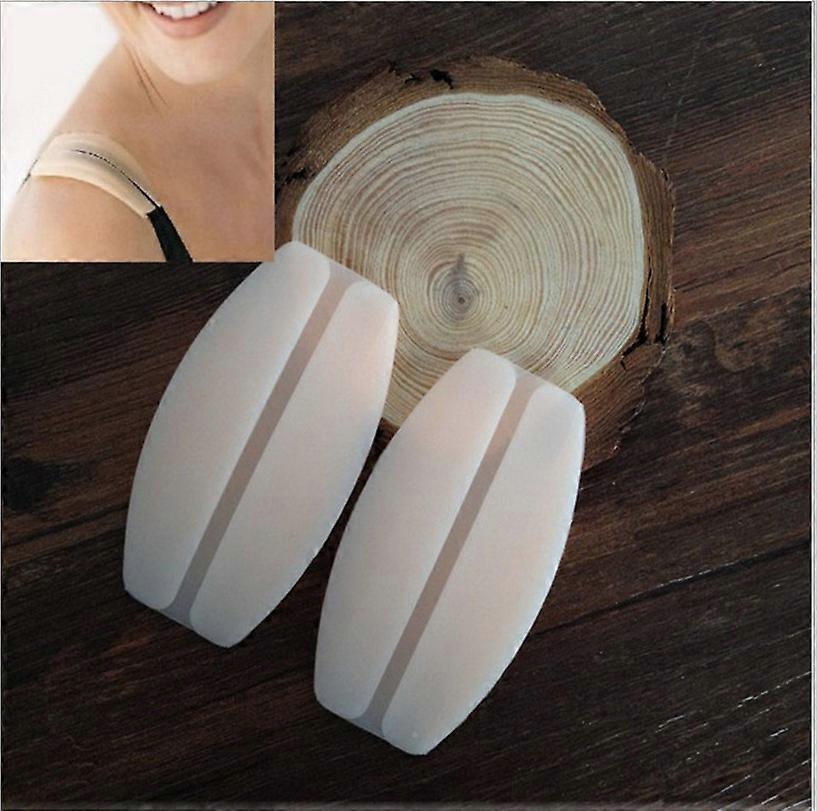 Women's Soft Silicone Bra Strap Cushions Holder Non-slip Shoulder Protectors Pads (2Pair, 2 Colors)