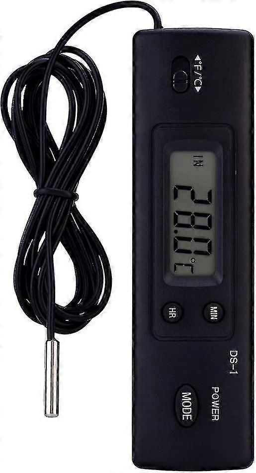 Electronic Digital Lcd Temperature Gauge Sensor Probe Thermometer With Wired Wide Lcd Display For Fridge