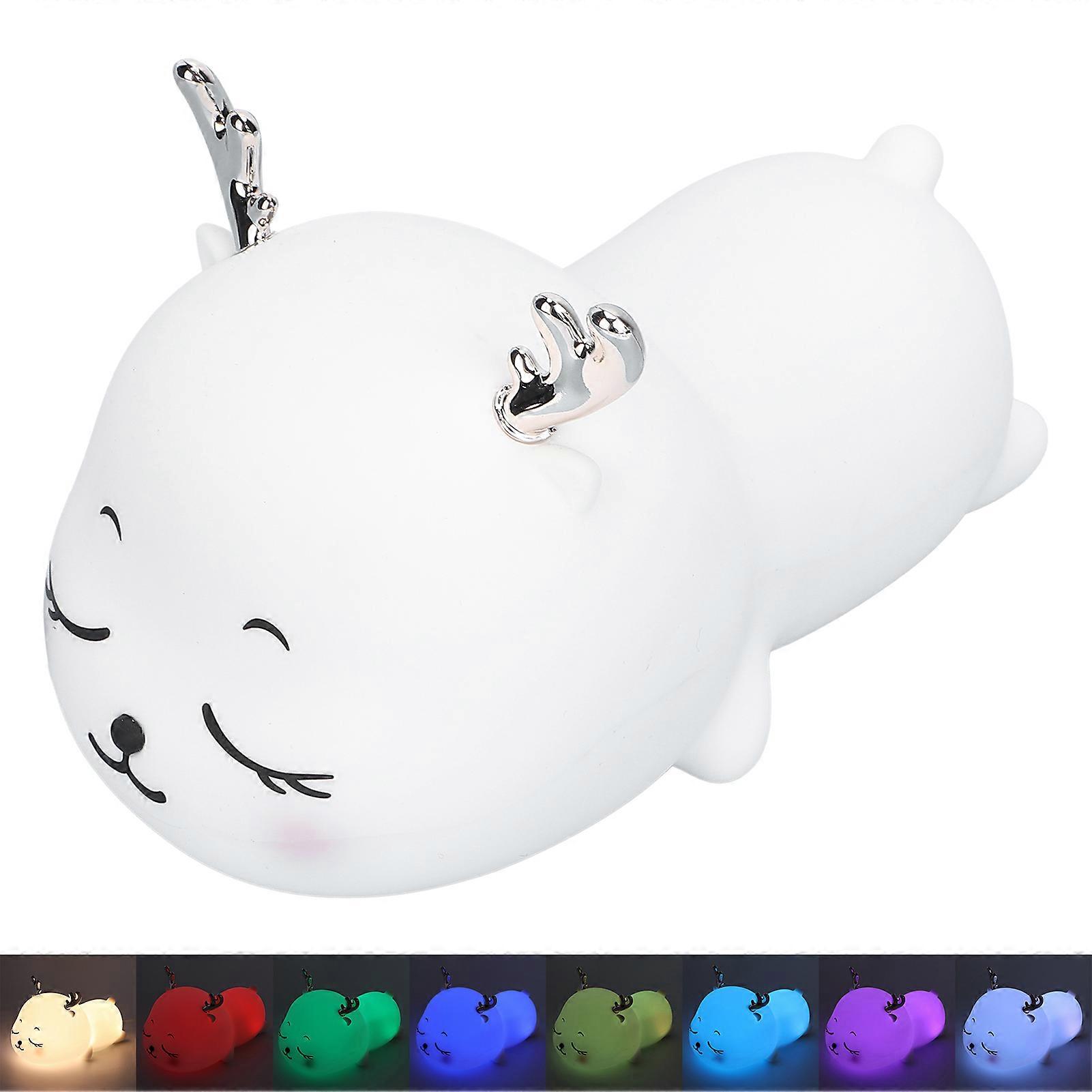 Toddler Nursery Night Light Touch Control Silicone Nursery Lamp LED Fawn Shaped Bedroom Lamp