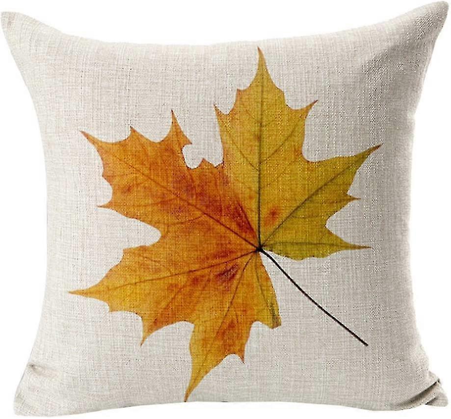 Linen Cotton Maple Leaf Pattern Pillowcase Soft Pillowcase Sofa Home Car Office Decoration