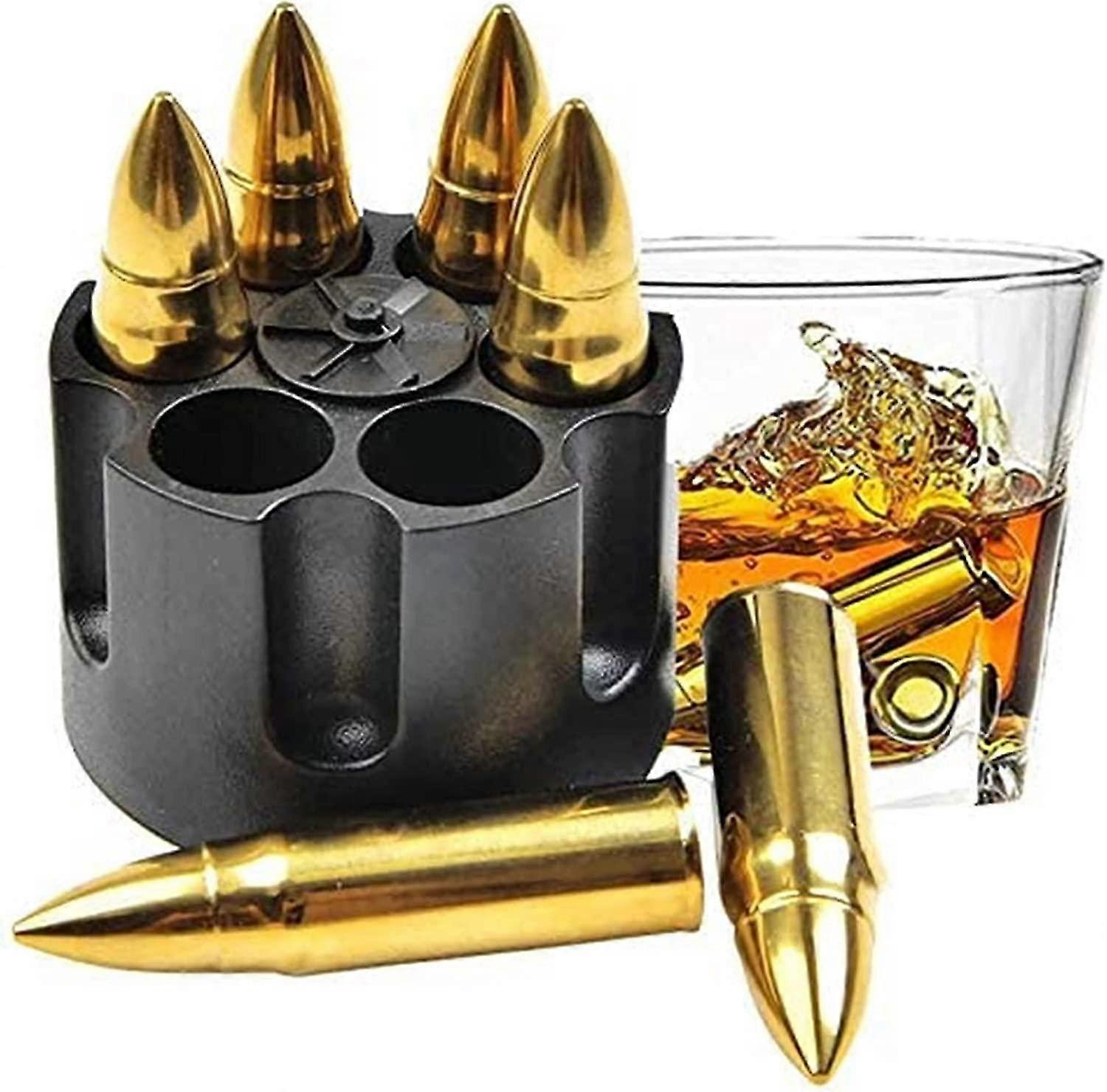 Gifts Whiskey Stone Reusable Ice Cubes 6PCS Stainless Steel Reusable Ice Cube Mold with Base, Ice Cu