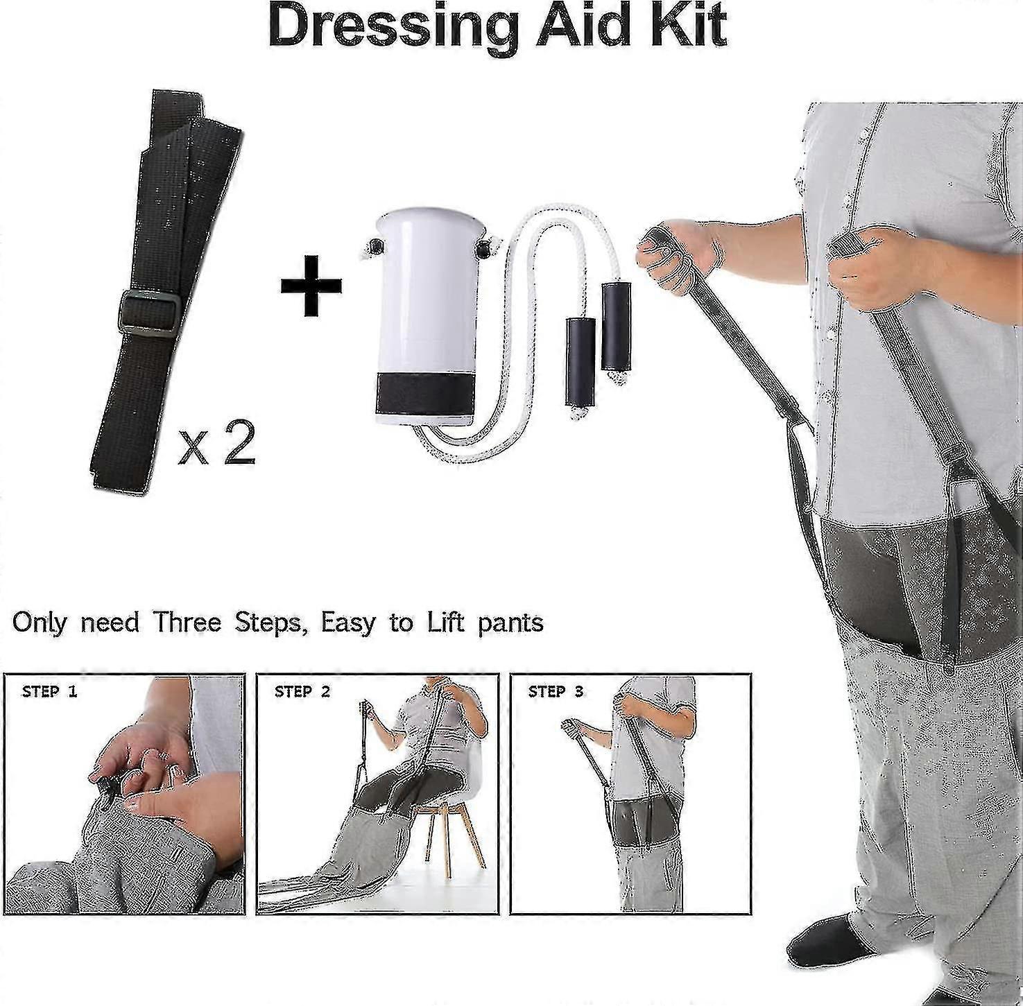 New 2024 Sock Aid Tool And Pants Assist For Elderly, Disabled,pregnant, Diabetics Stocking Slider With Foam Grip 33 Inch Cord Puller-YKY416