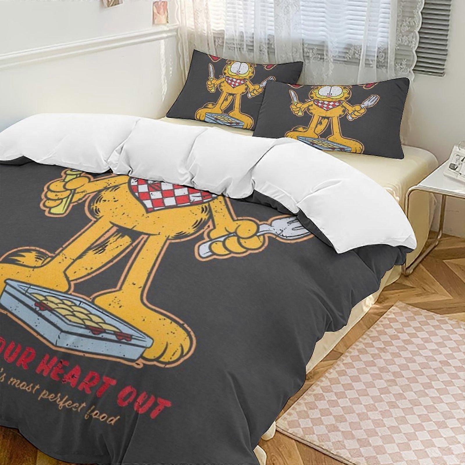 a2793 Lençóis O Conjunto de Cama Garfield Capa de Edredão Capa de Edredão Tema dos Desenhos Animados Lençóis de Quarto Infantil iip2793