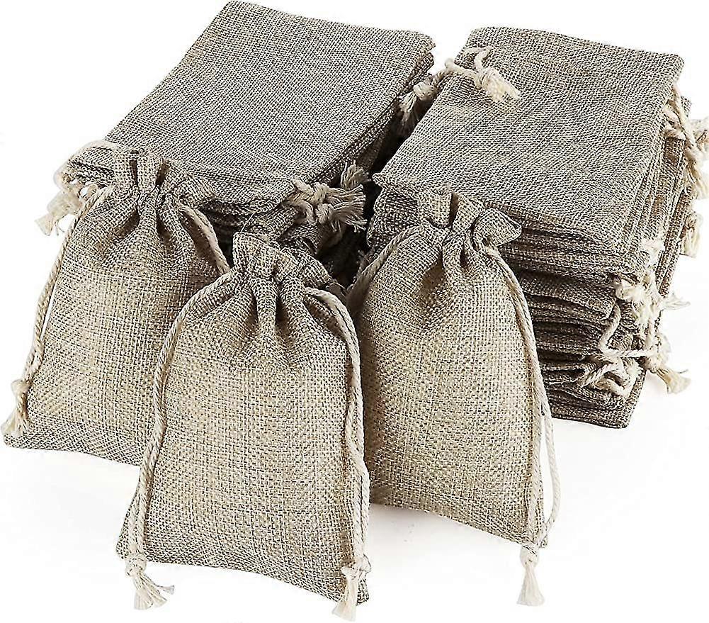 50pcs Hemp Linen Sachet Pouches,burlap Drawstring Bags,mini Natural Lightweight Gift