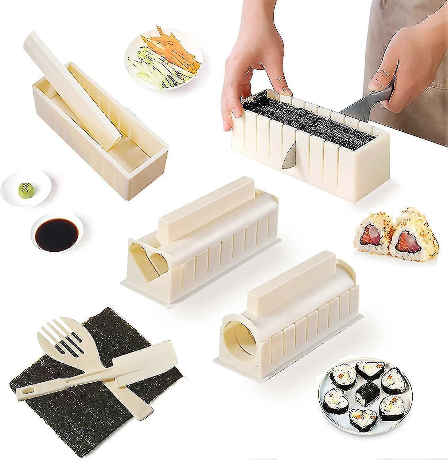 Sushi Making Kit, 10 stuks Complete Sushi Maker Plastic Sushi Set